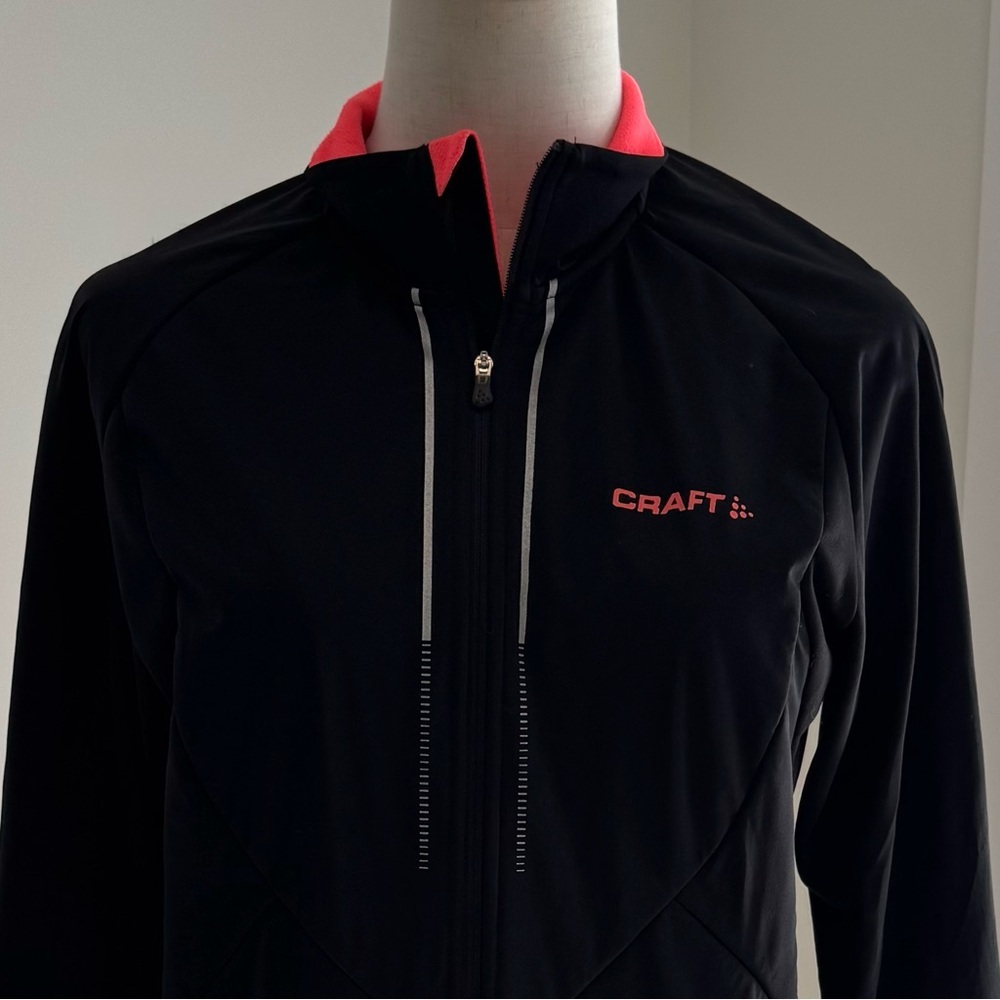 Craft Black Women's Ventair Wind Jacket with fleece lining